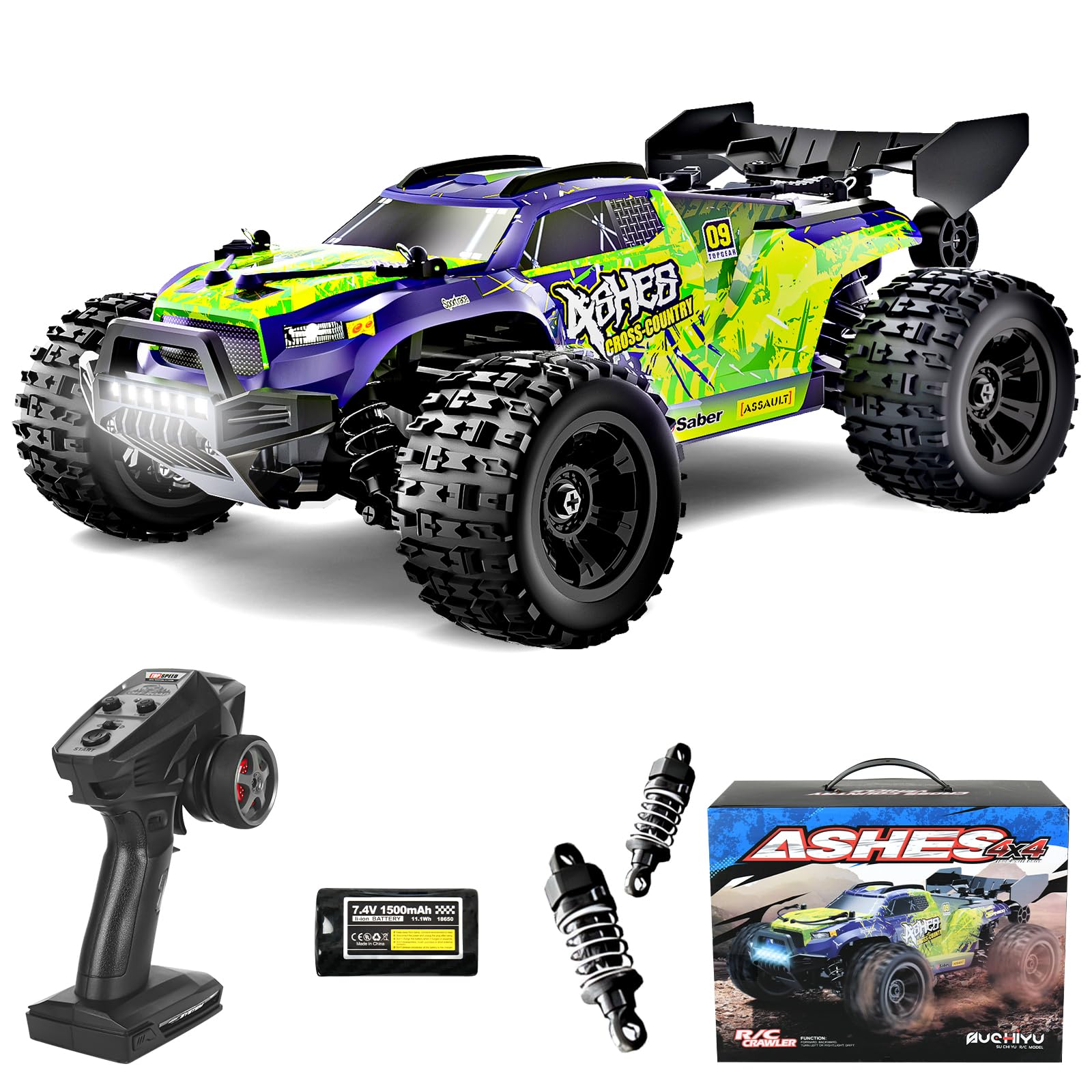 1/18 Scale RC Cars for Adults,Max 50mph Electric Off-Road RC Truck,Waterproof Electric High Speed RC Car 4X4 Remote Control Car,All Terrain RC Vehicle for Snow,Sand, Beach&Rocky Surfaces