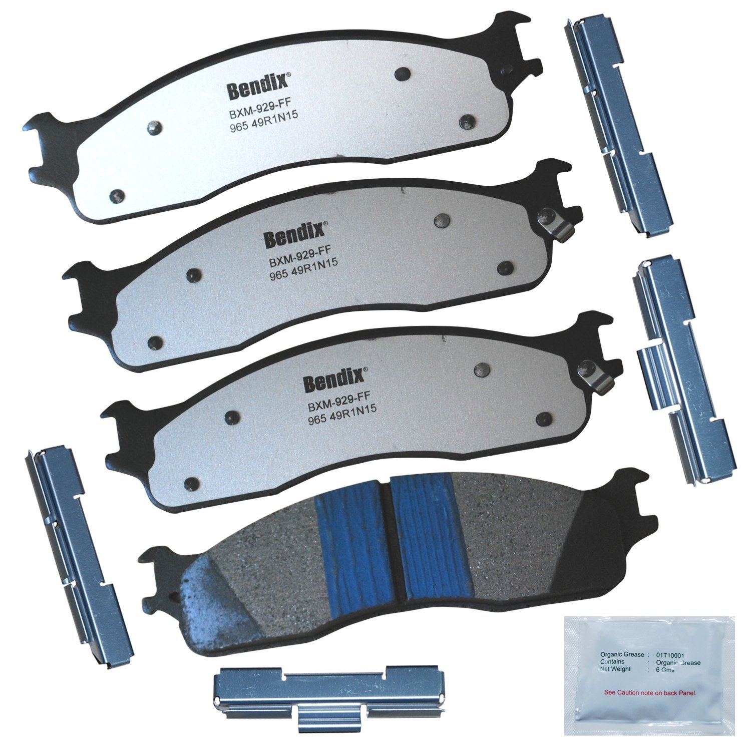 Bendix Fleet Metlok MKD965FM Semi-Metallic Front Brake Pads for Dodge Ram 1500 2008-2006, Ram 2500 2008-2003, Ram 3500 2008-2003, Ram 4000 2008-2005