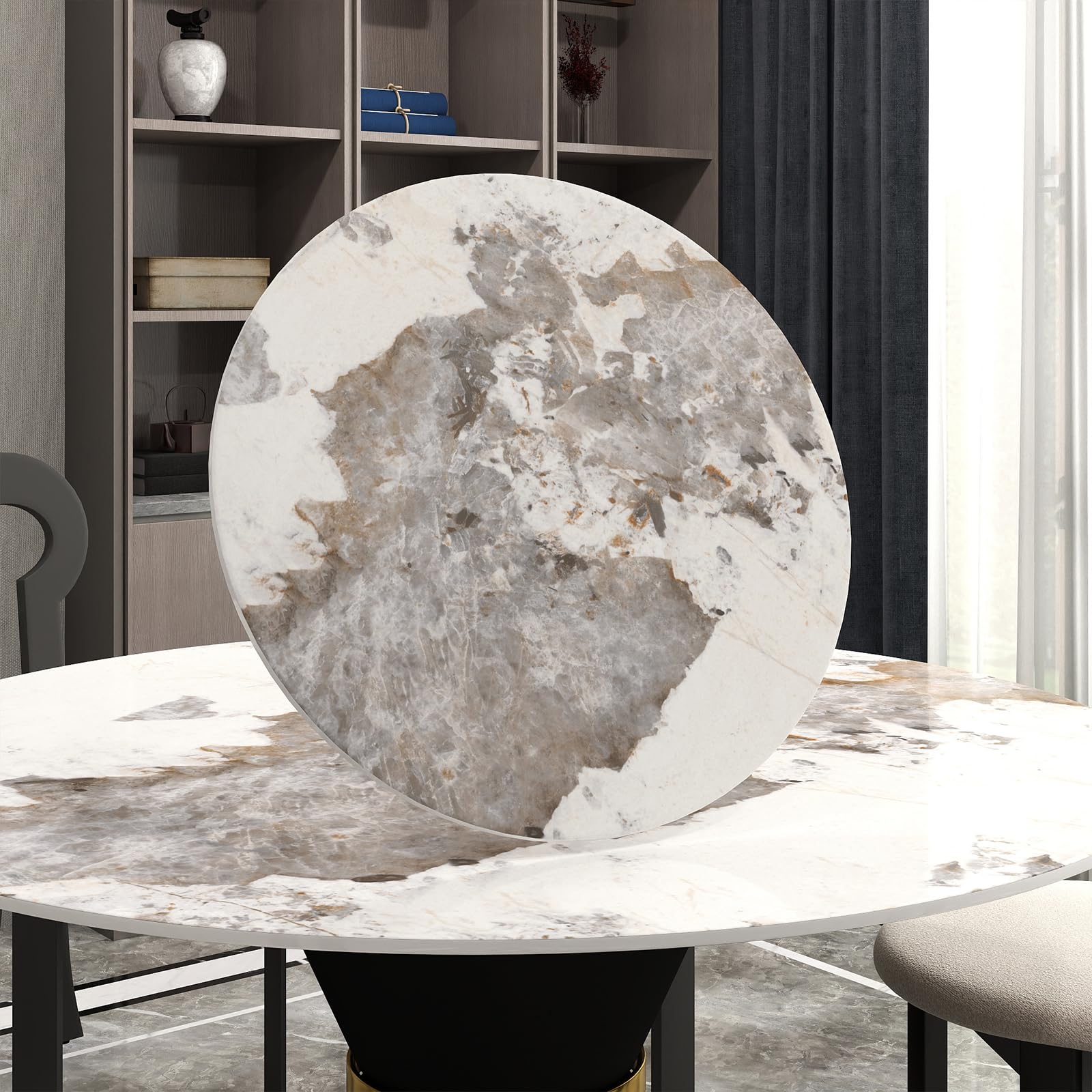 31.5" Lazy Susan for Table Top Tempered Glass Rotating Serving Tray for Dining Table, Kitchen Lazy Susan Organizer Spinning Rotating Food Server Party