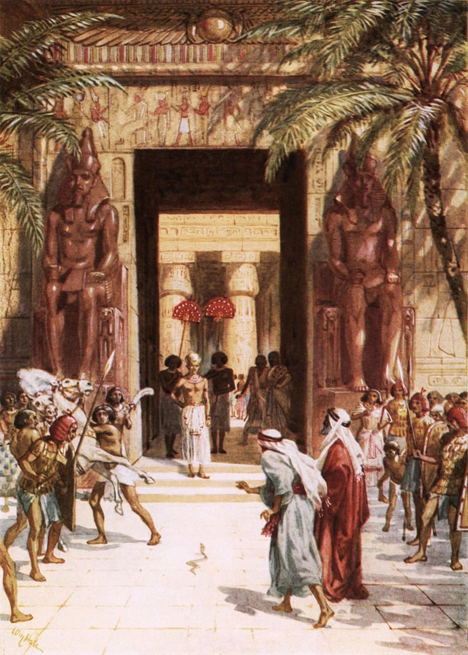 POSTERIIk Famous Modern Artwork Art Mural Moses and Aaron Before Pharaoh by William Brassey Hole Oil Paintings Pictures for Home Decor 60x90cm