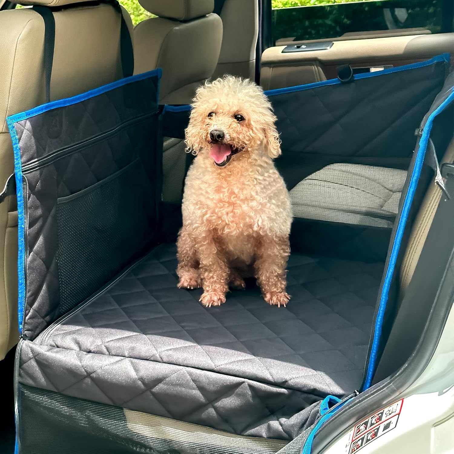 Dog Car Seat for Large Medium Small Dogs, Back Seat Extender for Dogs, Dog Car Seat Cover for Back Seat, Dog Hammock for Car Back Seat Dog Bed Mattress, Pet Car Seat for Car SUV Truck(Black)