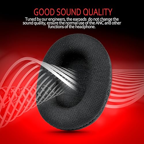 Miniatura 4 de Krone Kalpasmos Almohadillas de repuesto de tela transpirable para Turtle Beach Stealth 700600520, almohadillas de repuesto de Audio Technica para