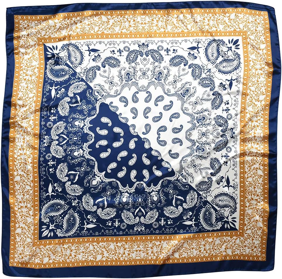 HAPI & Co Women's Large Square Scarf, 35.4 inches (90 cm), Silk Style, Stole