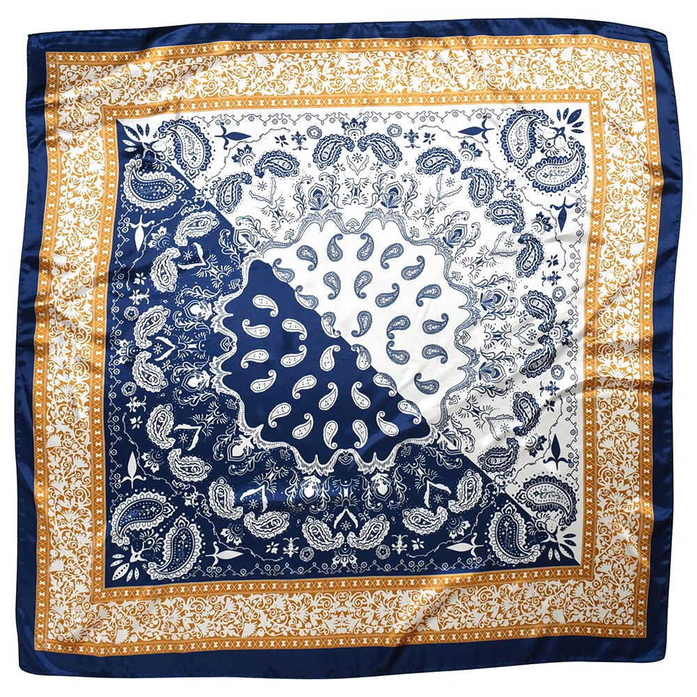 HAPI & Co Women's Large Square Scarf, 35.4 inches (90 cm), Silk Style, Stole