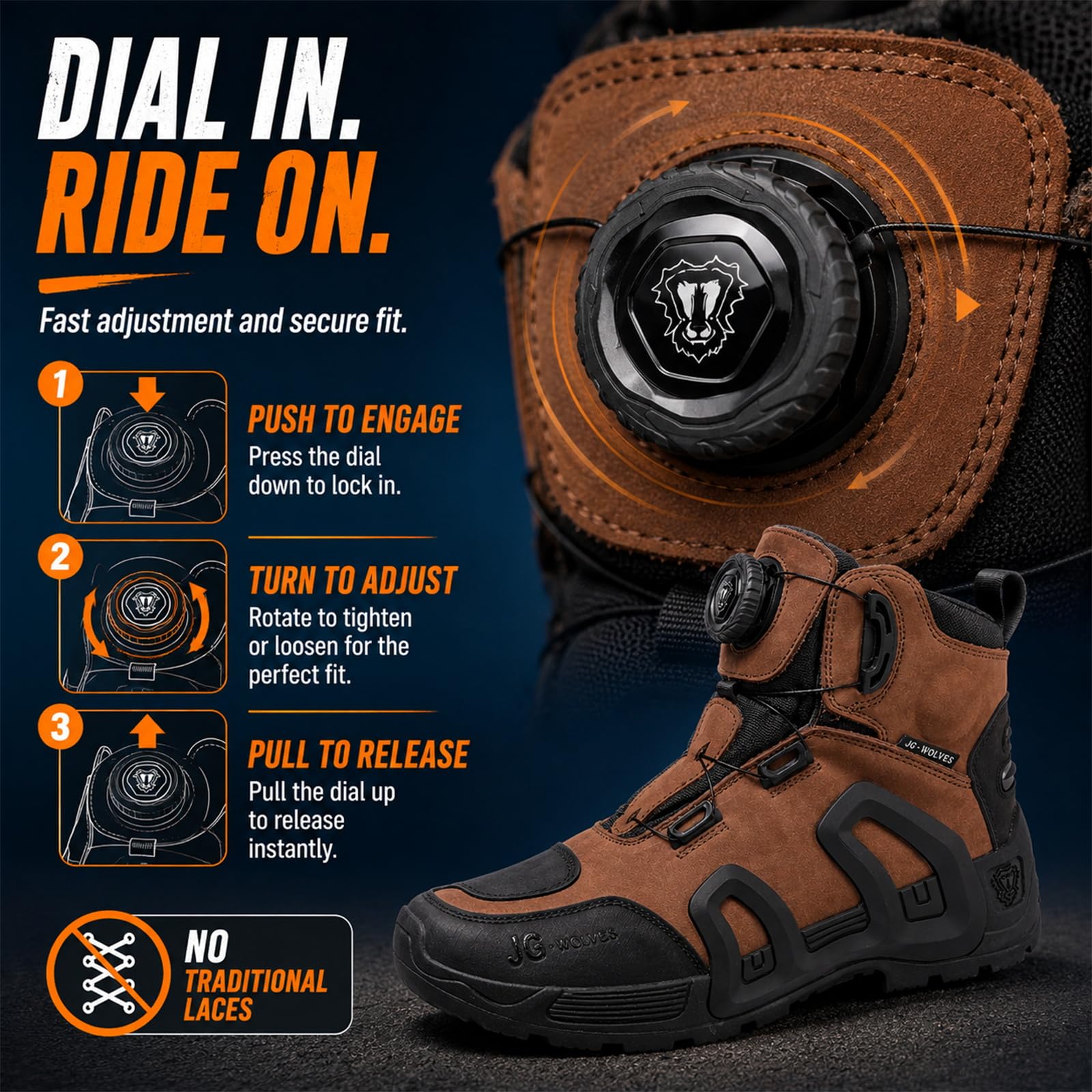 Scarpe da Moto Uomo Impermeabili Neri in Pelle con Protezione TPU