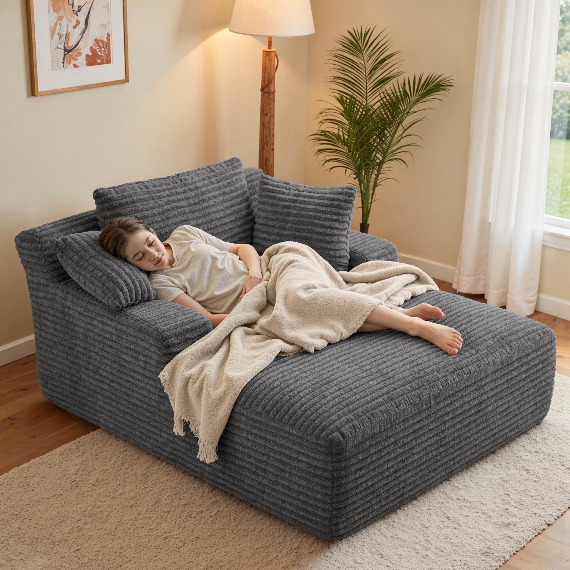 Aivermeil 177 Modular Sectional Cloud Couches with L Shaped Chaise, Upholstered Deep Seat Boneless Sofa for Living Room, Bedroom, No Assembly