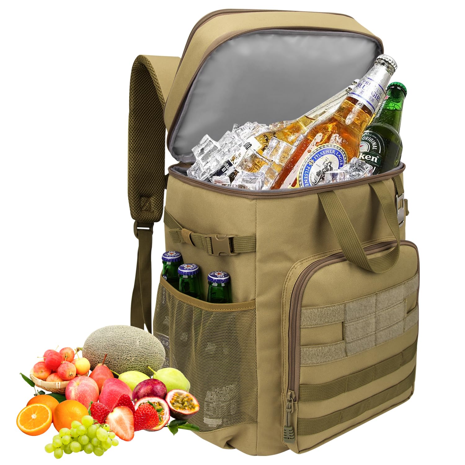 Hp hope Kühlrucksack 43L Isolierte Kühltasche Picknicktasche Warmhaltebox Kühlbox Kühlrucksack Groß Rucksack Herren und Damen für Camping Strand Outdoor Reisen Familie Picknick BBQ