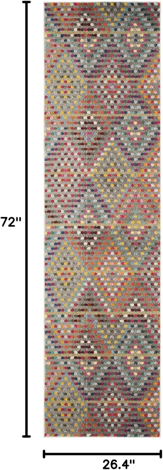 SAFAVIEH Monaco Collection Runner Rug - 2'2" x 6', Multi & Beige, Boho Diamond Design, Non-Shedding & Easy Care, Ideal for High Traffic Areas in Living Room, Bedroom (MNC204F)