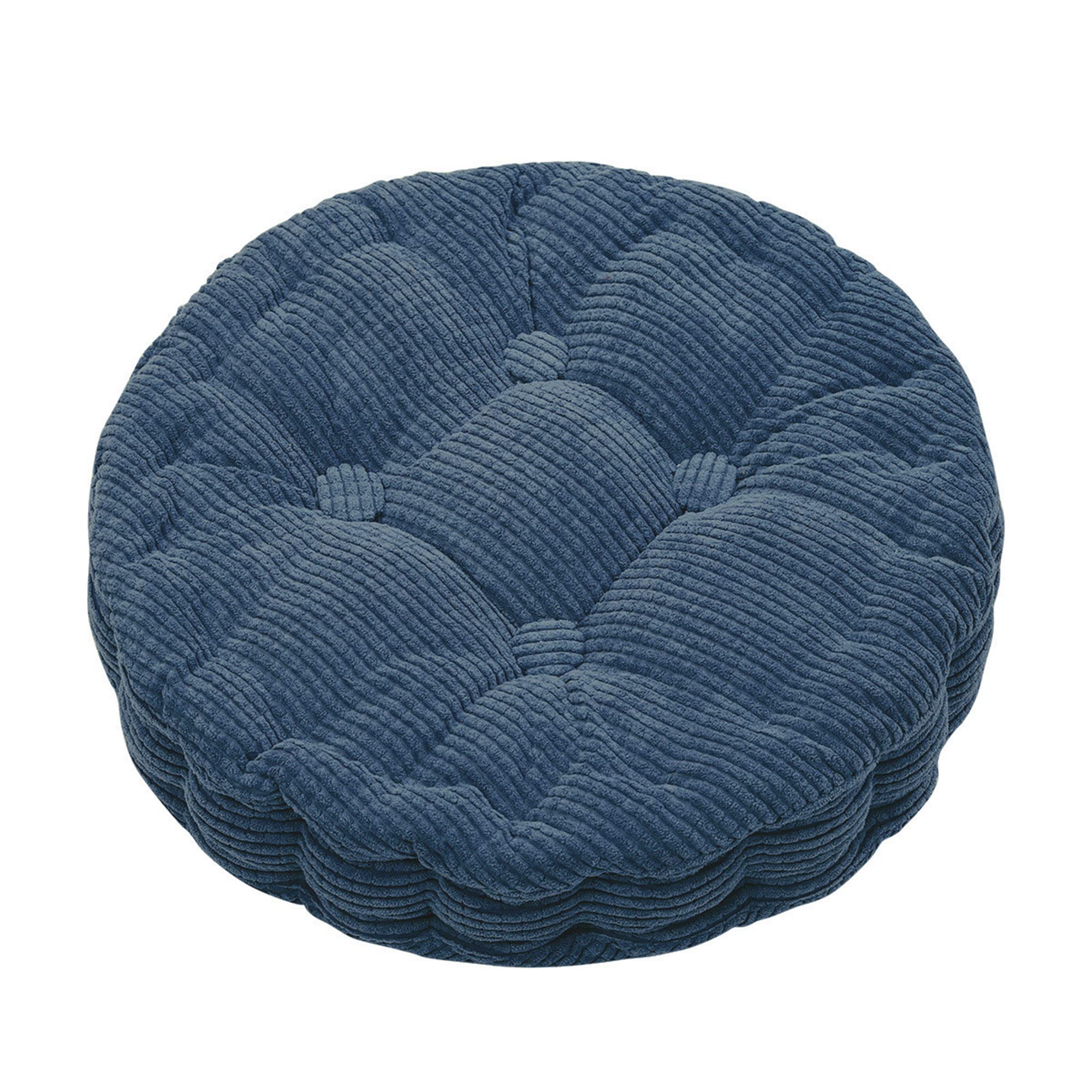 SVFOEBJM Comfortable Round Cushions for Dining - 4 Pack, 38x38x7cm, 7cm Thick Seat Pads for Office, Garden & Kitchen - Stylish Blue Indoor/Outdoor Decor