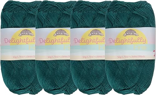 JubileeYarn - Hilo deliciosamente fino, bambú con peso de encaje, 1.76 ozmadeja, 218 Frozen Tidepool, 4 madejas