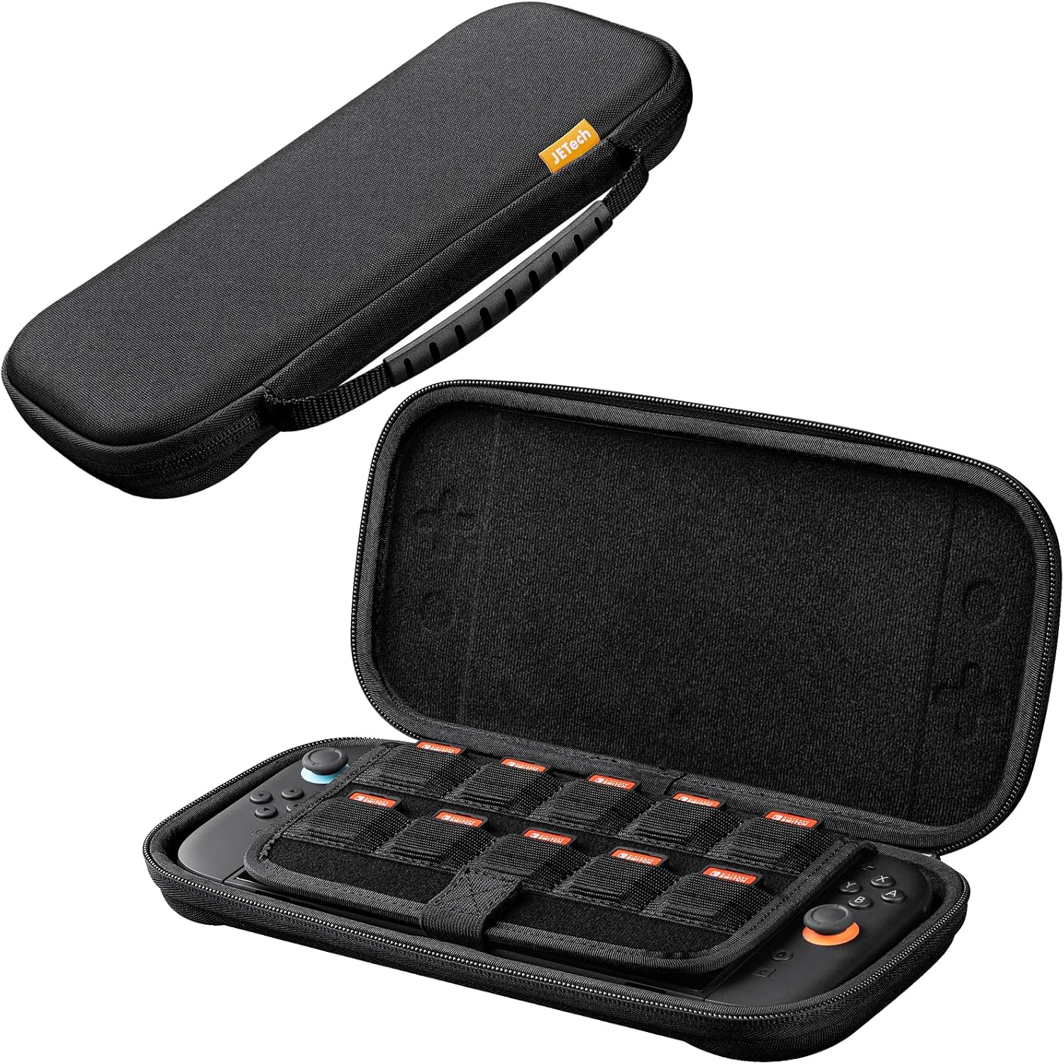 JETech Slim Carrying Case for Nintendo Switch 2 (2025) 7.9 Inch, Hard Shell Portable Travel Bag with 10 Game Card Slots, Lightweight Anti-Scratch Protection (Black)