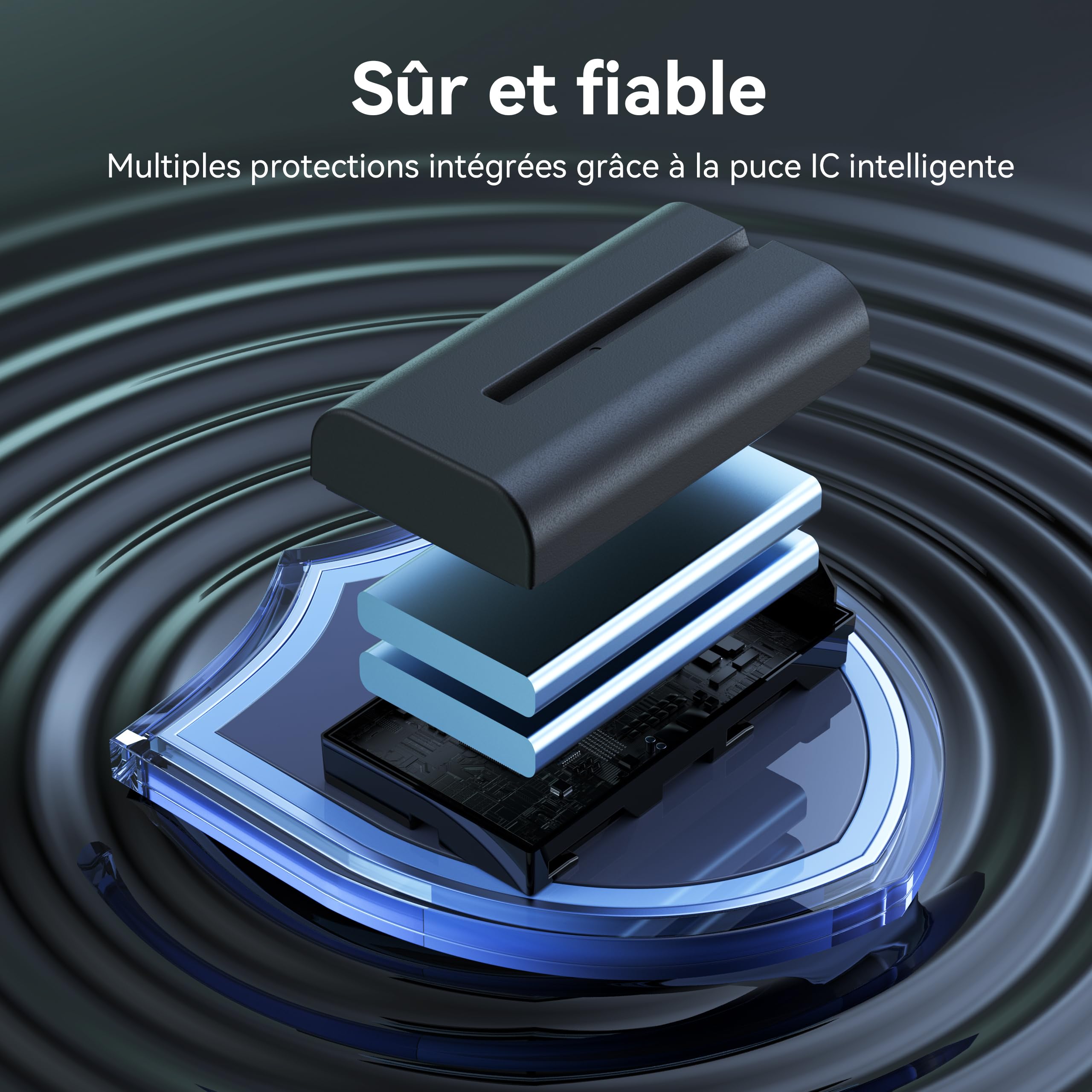 Pack de 2 Batteries de Remplacement NP-F550 de 2900mAh avec Chargeur LCD Double USB-C Appareils pour Sony NP-F970/F960/F770/F750/F570/F550/F530/F330 et CCD-SC55/TR910/TR818