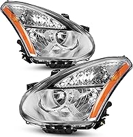 Vista 37 de oEdRo Ensamble de faros Compatible con 2005-2010 Chevy Cobalt / 2007-2010 Pontiac G5 / 2005-2006 Pursuit Reemplazo de faro Carcasa de cromo