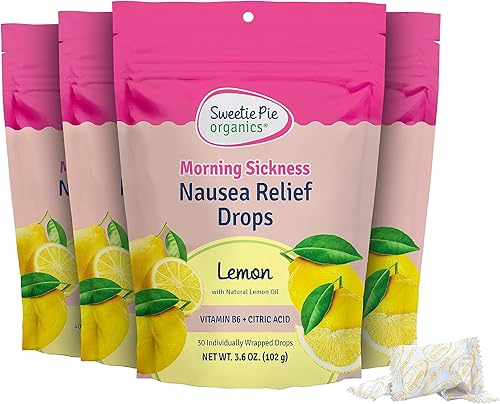 Sweetie Pie Organics Gotas para aliviar las náuseas matutinas limón 4 onzas paquete de 4