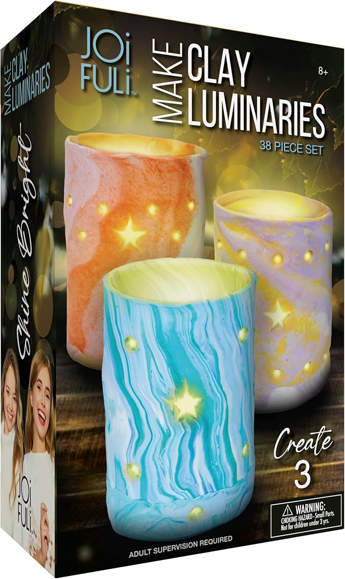 JOiFULi DIY Clay Luminaries Clay Craft Kit Gifts for Kids
