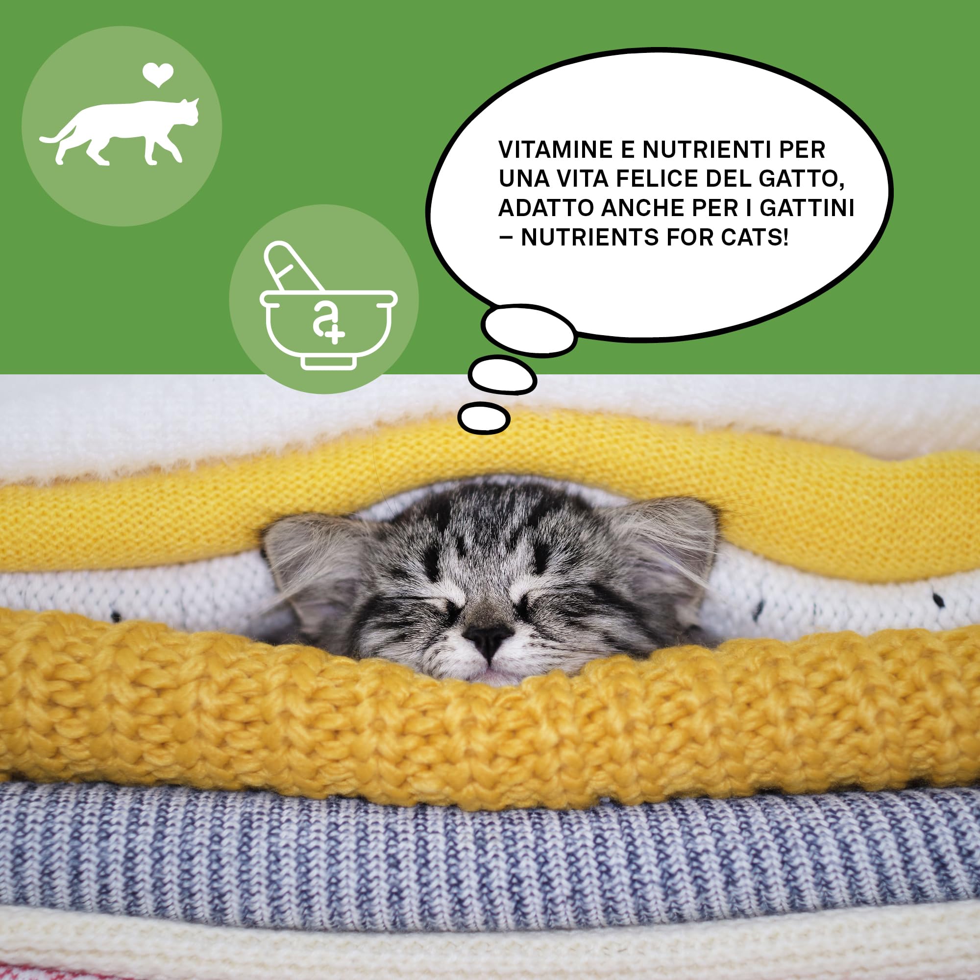 animaux Nutrients for Cats - Trattamento per gatti il metabolismo, il sistema immunitario, la pelle e il pelo - 120 compresse masticabili - con complesso vitaminico B, omega 3,zinco e altro ancora