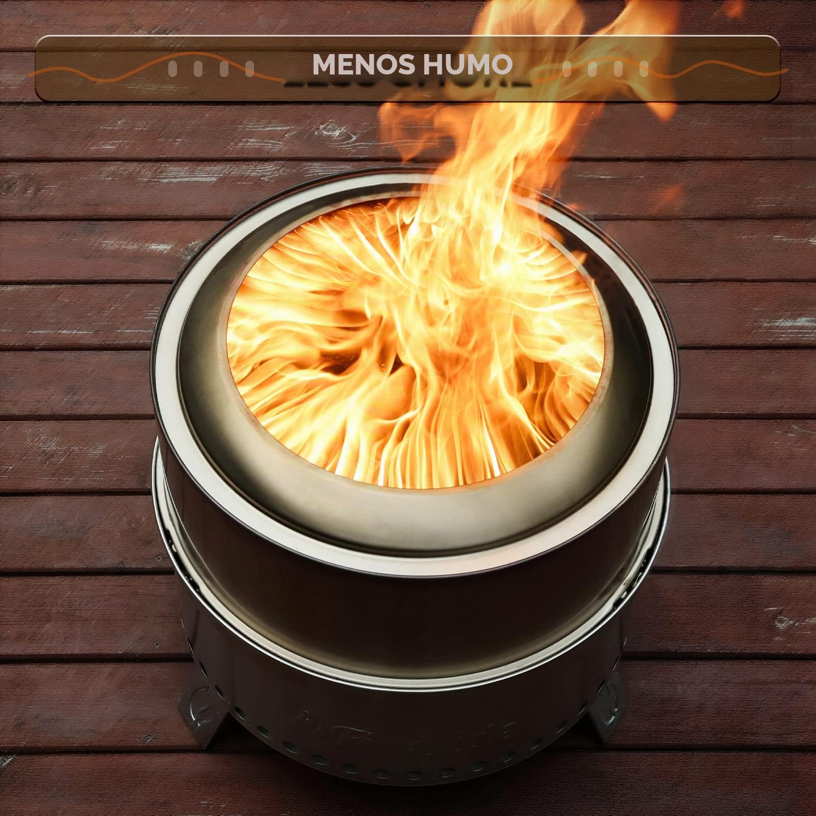 Brasero Pluto PR19-22 de TURBRO de 49 cm para quemar leña al aire libre, fabricado en acero inoxidable con soporte, bandeja recogecenizas extraíble, bolsa de almacenamiento impermeable, diseño anidado