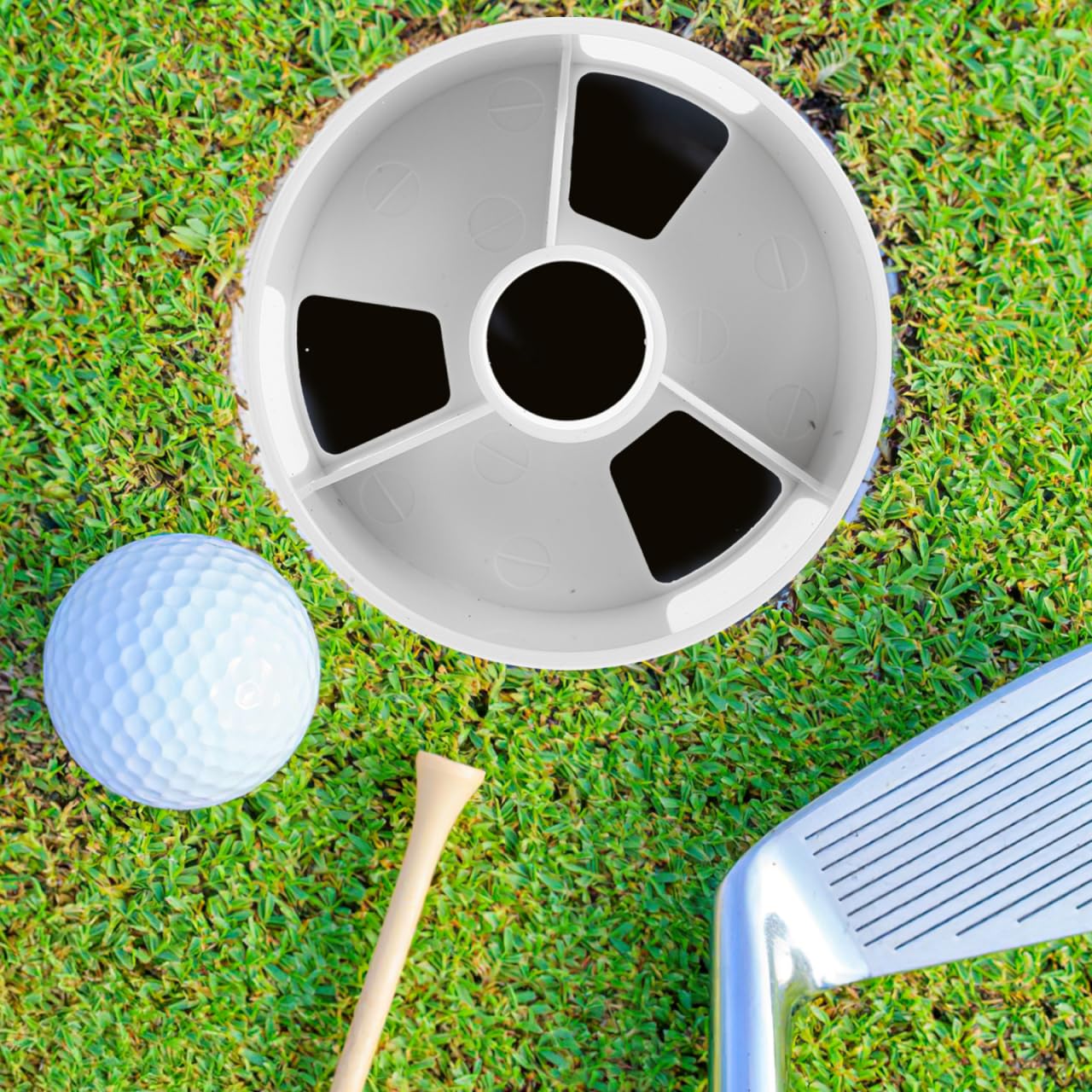WINOMO 2er-Set Golf Putting Cup – 4-Zoll Trainingsloch für Zuhause, Garten & Grün – Hochwertiger Kunststoff (Weiß)