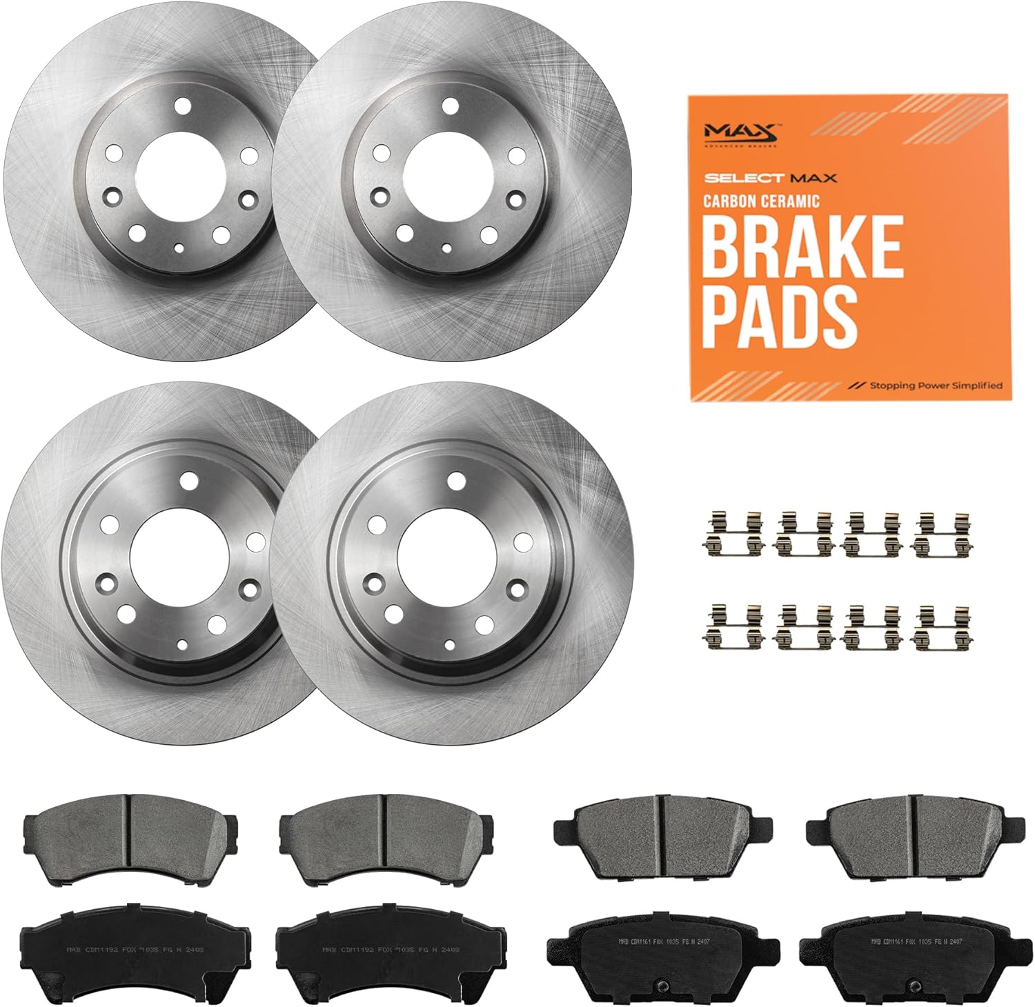 Max Advanced Brakes Front & Rear Brake Kit for 2006-2012 Ford Fusion / Mazda6