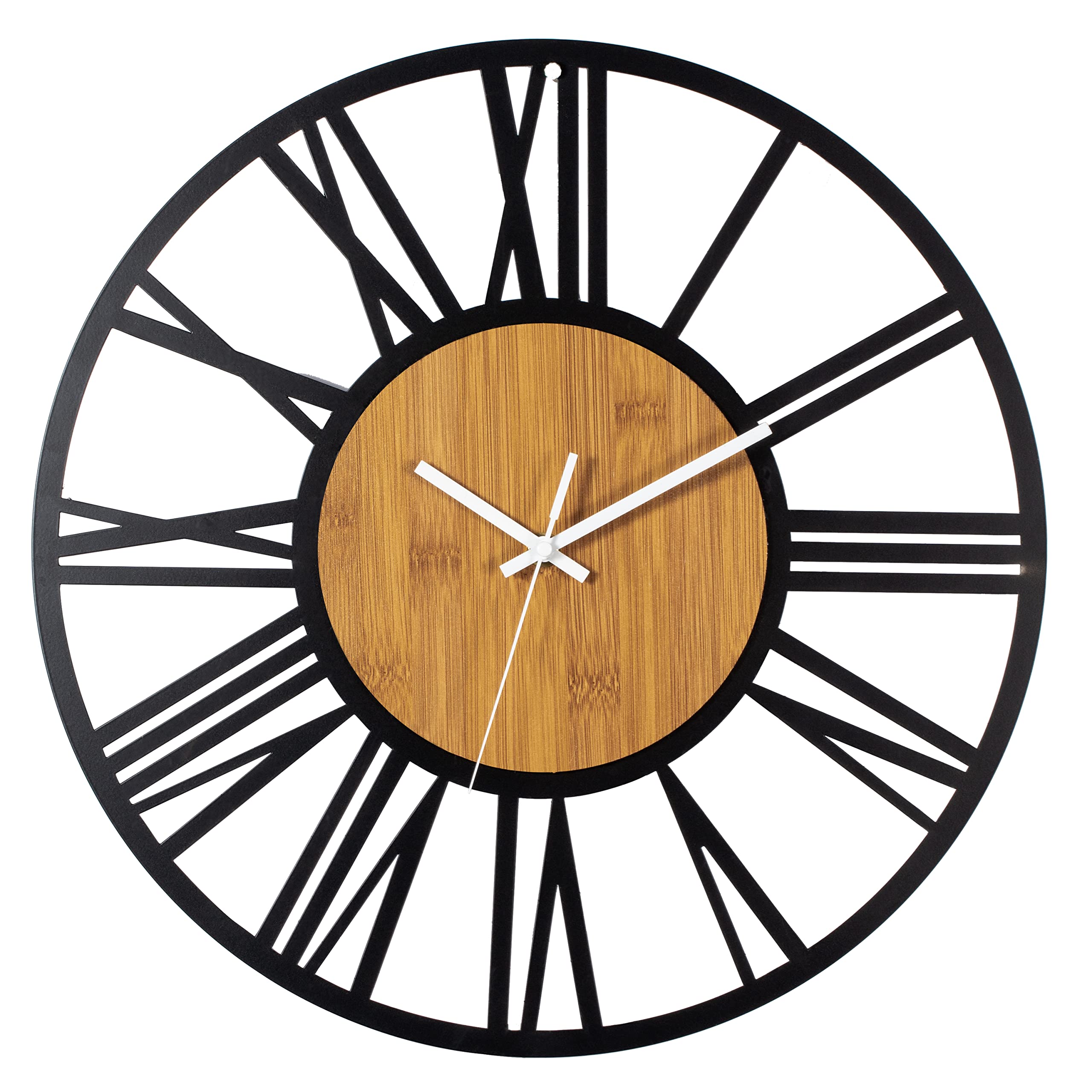 HAITANG Reloj de Pared, Negro, Retro, números Romanos, Reloj de Pared silencioso, para el hogar, jardín, Oficina, café