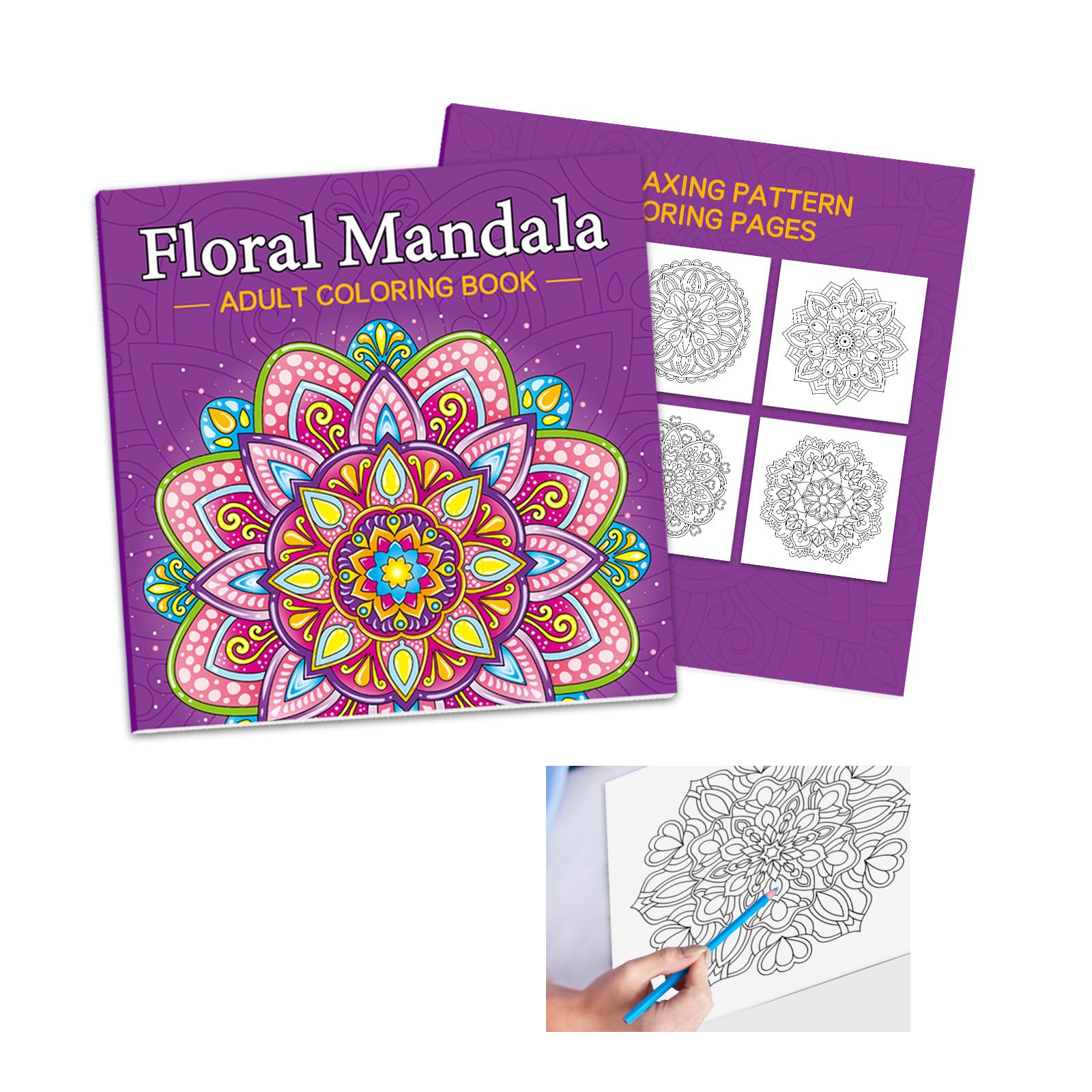 Mandala Colouring Books for Adults Adult Colouring Book for Stress Relief and Relaxation 32 Mandala & Floral Patterns Spiral Bound Coloring Books for Adults with Thick Paper Gift for Women and Men