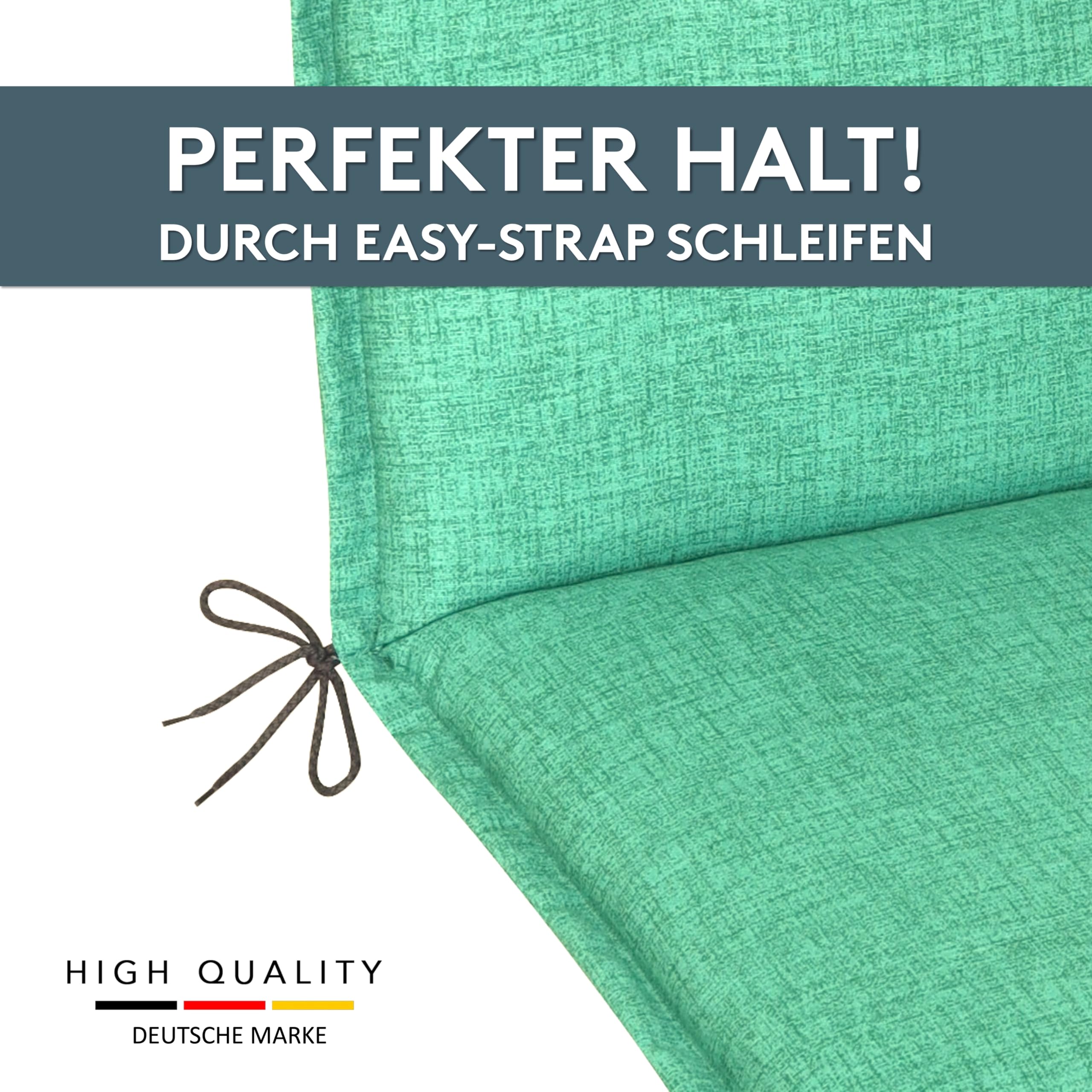 LILENO HOME Coussin pour chaise longue en [lot de 1 - Chaise longue à roulettes] en Turquoise - Coussin pour chaise longue de jardin parfait pour la plage - Coussin pour chaise longue de jardin