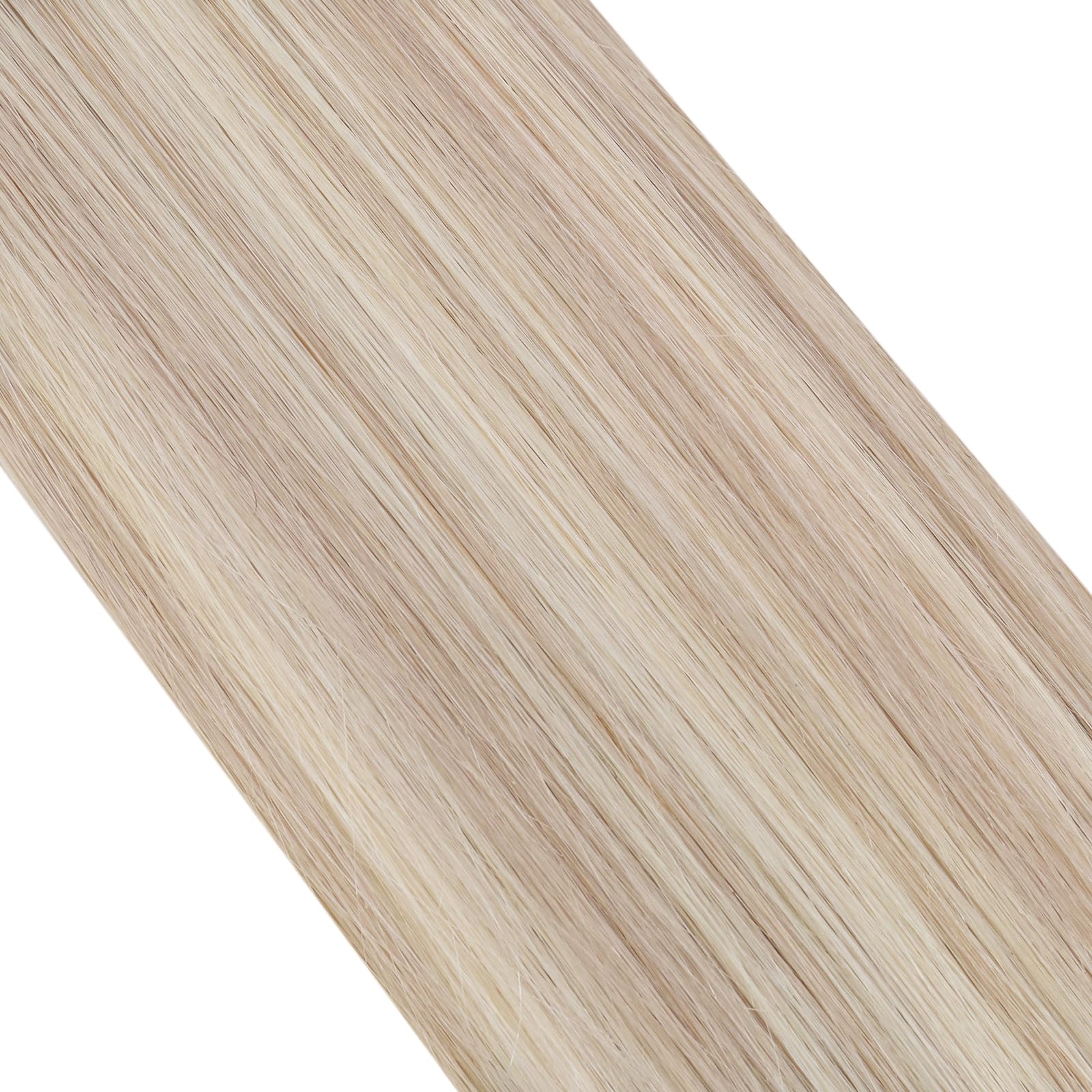 Moresoo Tape in Human Hair Extensions 20 Inch Highlight 50g/20pcs Tape in Hair Extensions Human Hair Ash Blonde with Platinum Blonde #P18/613 — view 9