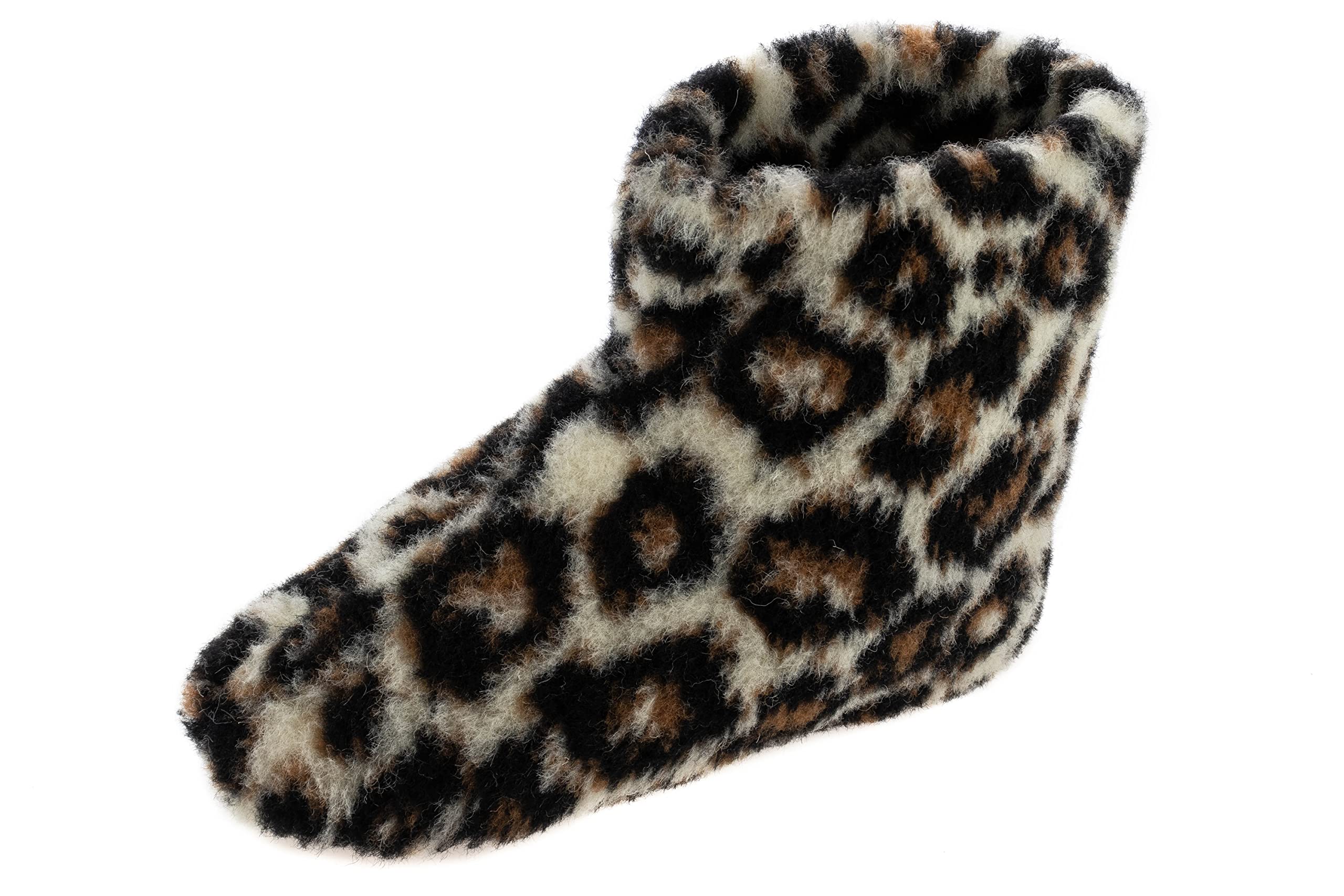 APREGGIO Winter Slippers Unisex - Warm Wool Slippers with Non-Slip Leather Sole - Style for Men and Women - Warm Slippers - Size 36-46
