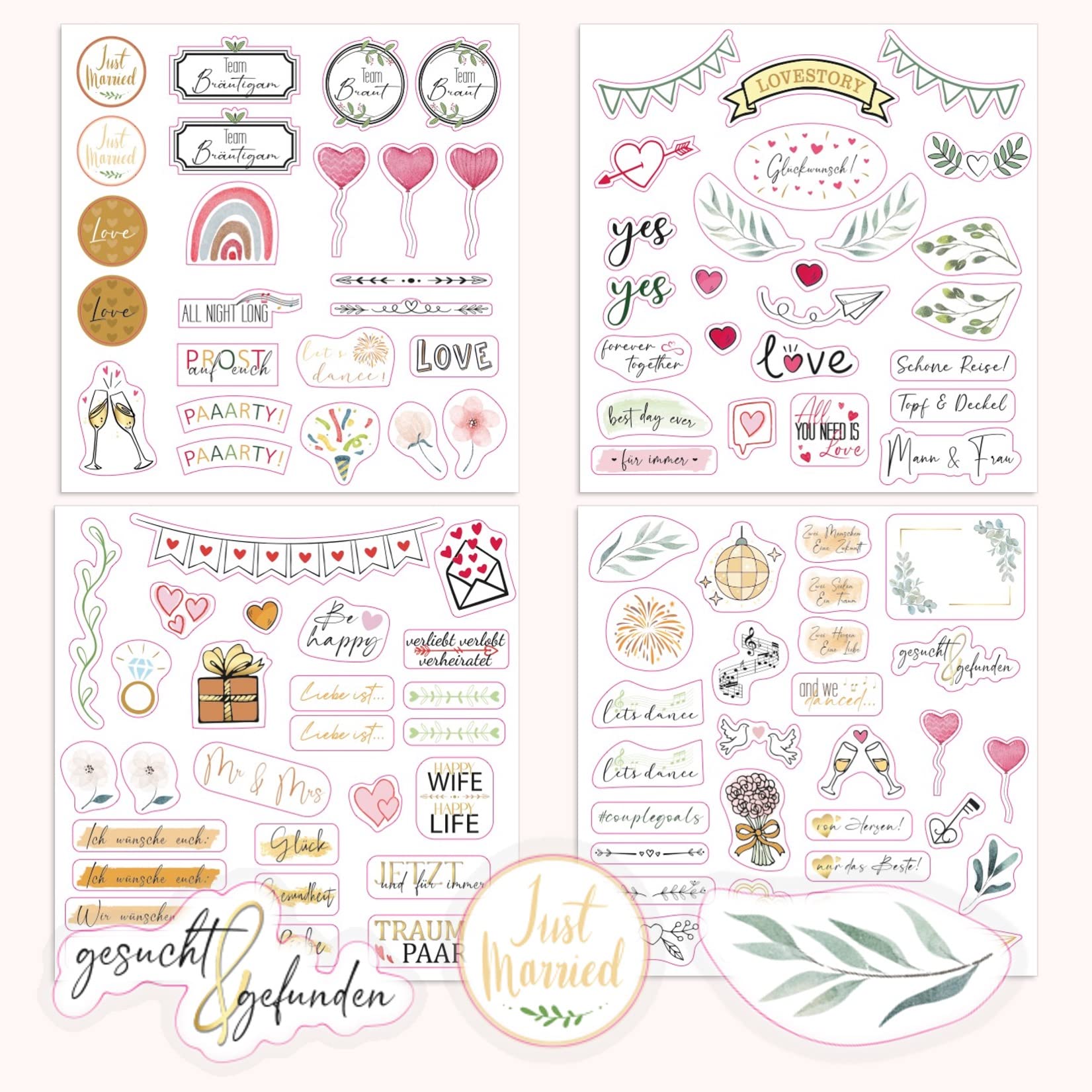 Libro Degli Ospiti Per Matrimonio Forhandy - Kit Completo Con Copertina Rigida Eucalipto Bianco 21x21 Cm, Penna Oro, Adesivi E Angoli Per Foto | Ricordo Unico Per Nozze, Battesimo, Compleanno - 2