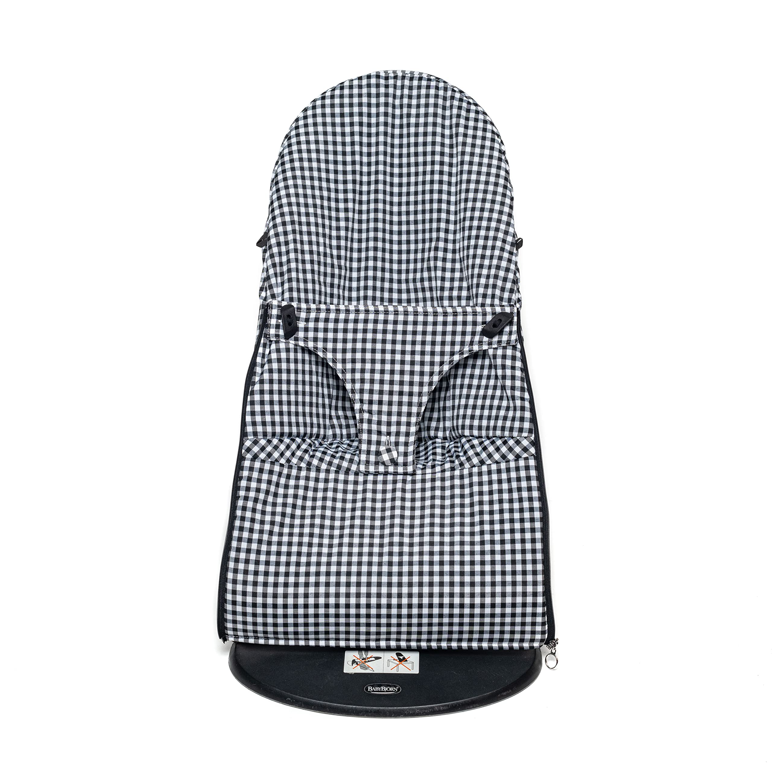 Funda y Saco para Hamaca BabyBjörn Balance Soft (Sustituye tapicería Original) (Vichy Negro)