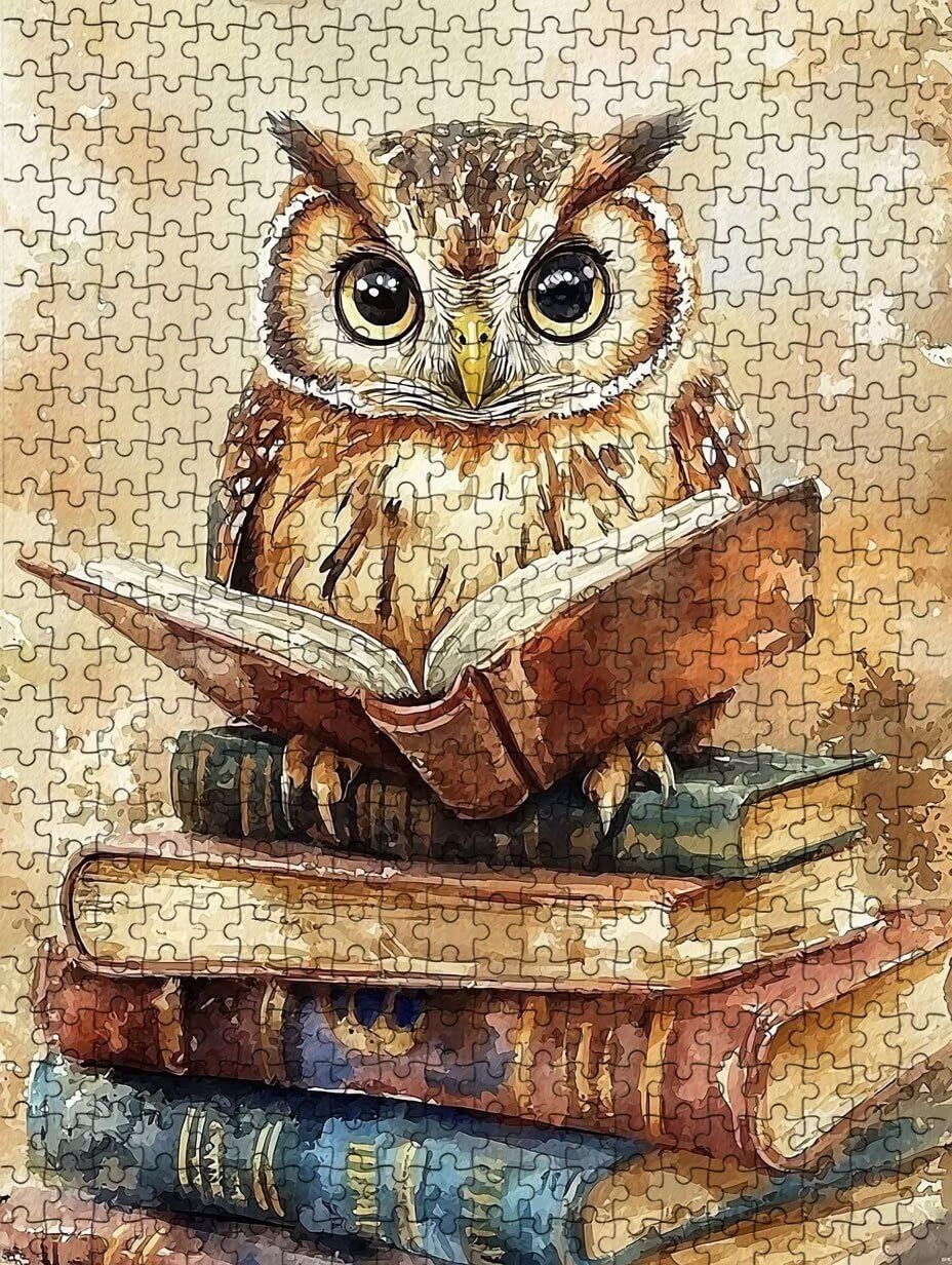 Puzzle 5000 Pezzi, Libri Gufo 3D Puzzle per Adulti Impegnativo, Educa Puzzles Artistico, Divertente E Stimolante Puzzles Decorativo per La Famiglia, Regalo e Decorazione Pareti DX0YL6-838