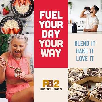 PB2 Performance Protein Powder Variety 3-Pack Vanilla Peanut Butter, Cocoa Peanut Butter + Vanilla Almond, 20g of Plant-Based Protein Per Serving