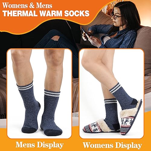 Miniatura 7 de 3 Pairs Winter Thermal Socks for Men & Women Warm Winter Ski Thick Boot Insulated Socks for Cold Weather