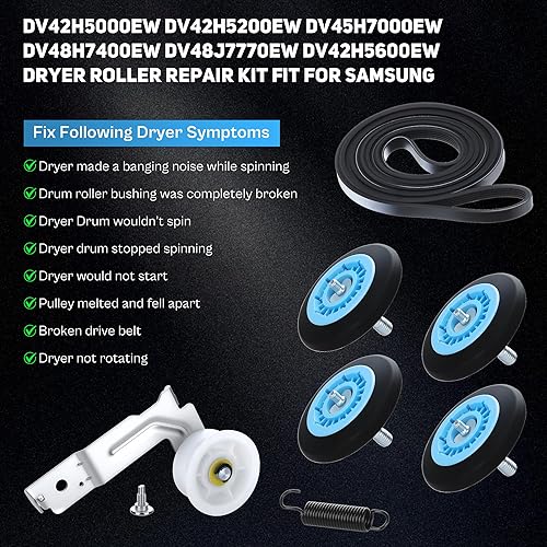 Miniatura 4 de DV45H7000EW A2 DV42H5000EW A3 piezas de repuesto para rodillo de secadora Samsung Kit de reemplazo DC97-16782A correa de secadora 6602-001655 Polea