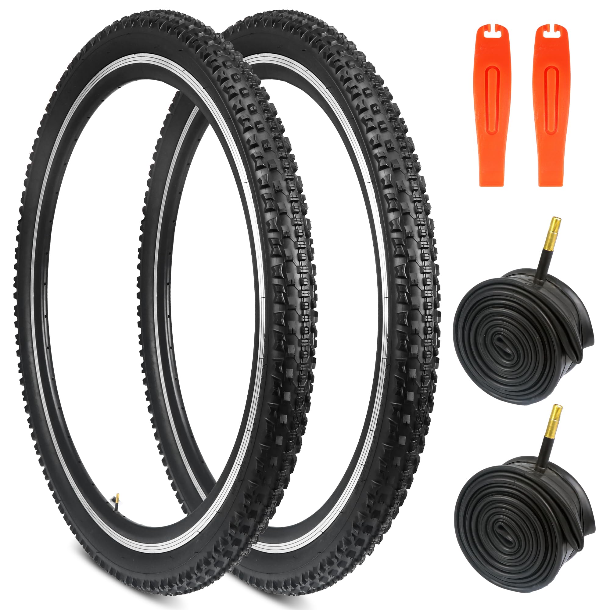 GRELiving Bicycle Tyres + Inner Tube 29 x 2.1 Inch Bike Tyres for Mountain Bike/City Bike/Road Bike