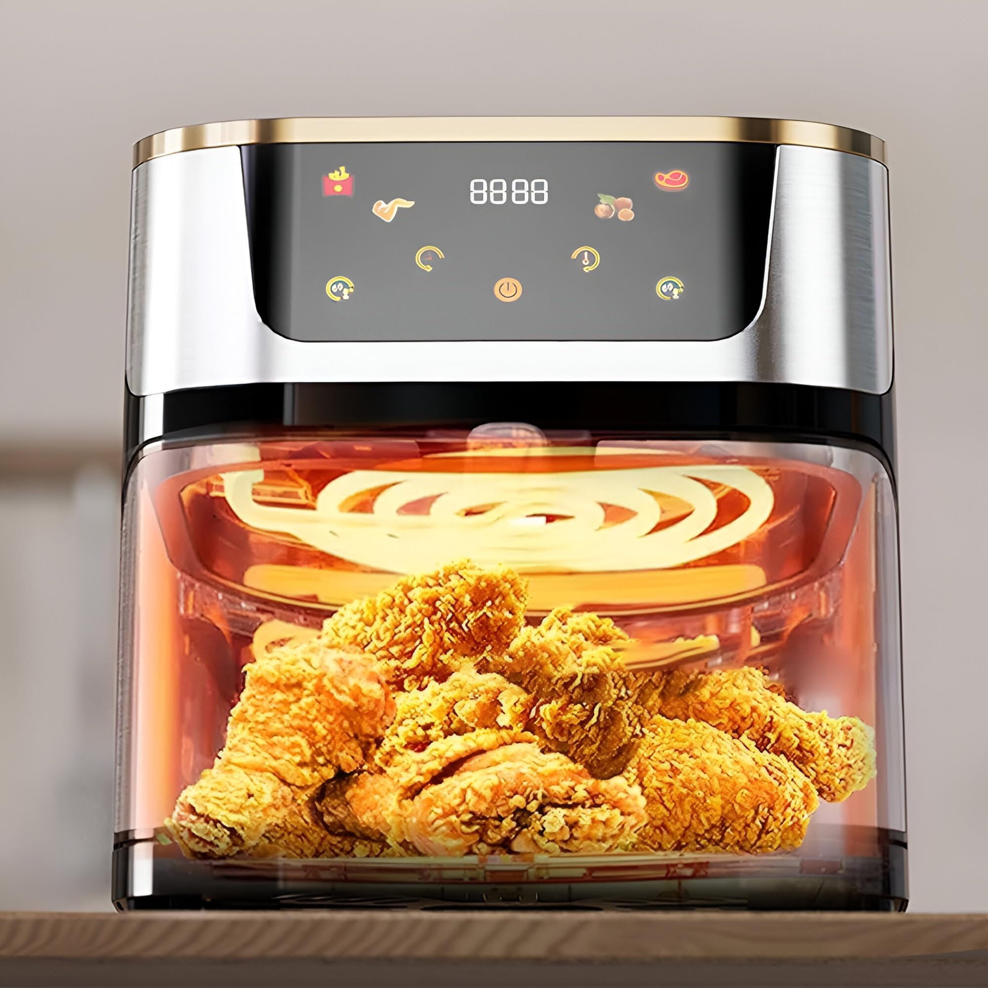 Freidora Aire 15L Extra Large Cocción Ventilada Teclas Táctil Sin Aceite Cocción Sana Familia Crujiente Temperatura Ajustable