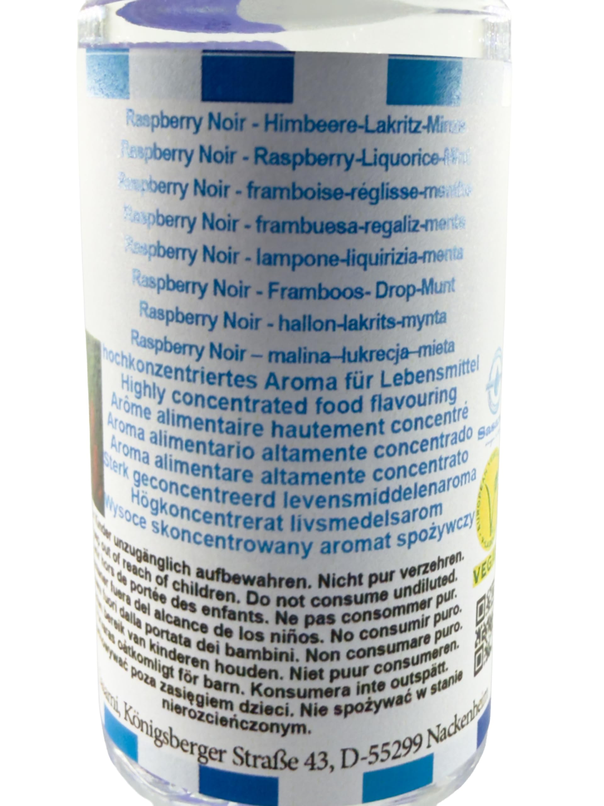 Raspberry Noir - lampone-liquirizia-menta aroma concentrato - vegano - Sasami - 100ml