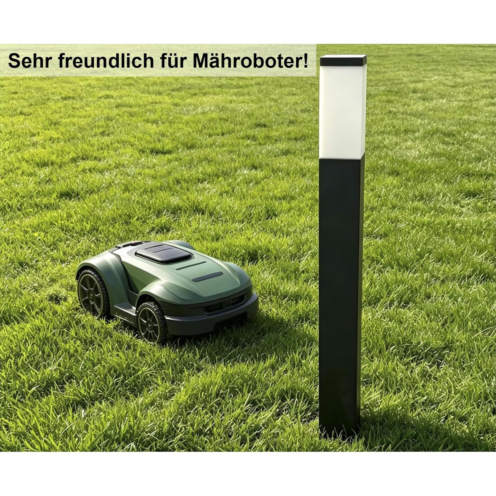 Wegeleuchte Standleuchte Außen mit Bewegungsmelder, 80cm Pollerleuchte außen mit E27 Sockel, Stabile und Robuste Basis IP44 Außenleuchte Gartenleuchte mit 2 Steckdose, Anthrazit (Ohne Leuchmittel)
