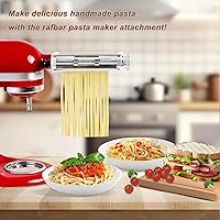 Vista 4 de Accesorio para hacer pasta para batidoras de pie KitchenAid, juego 3 en 1 con rodillo de pasta y cortador con cuchillas para espaguetis