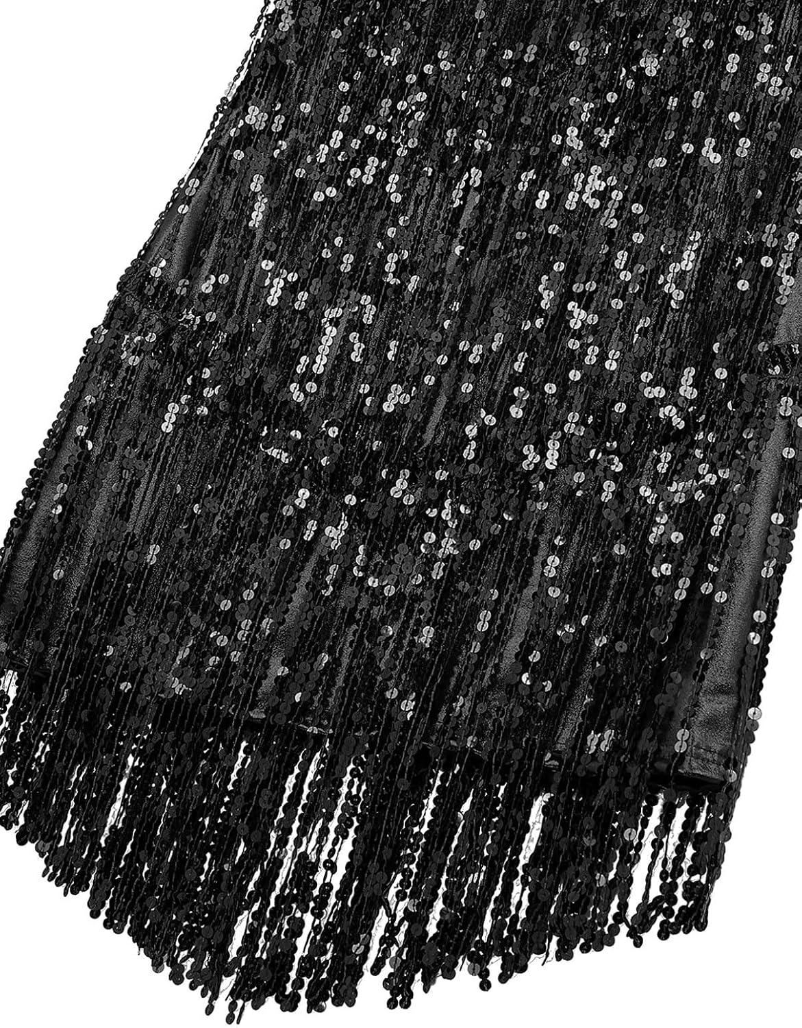 Sywiyi Womens 1920s Flapper Dress Tassels Sequined Sleeveless V-Neck Ballroom Samba Tango Latin Dance Costume