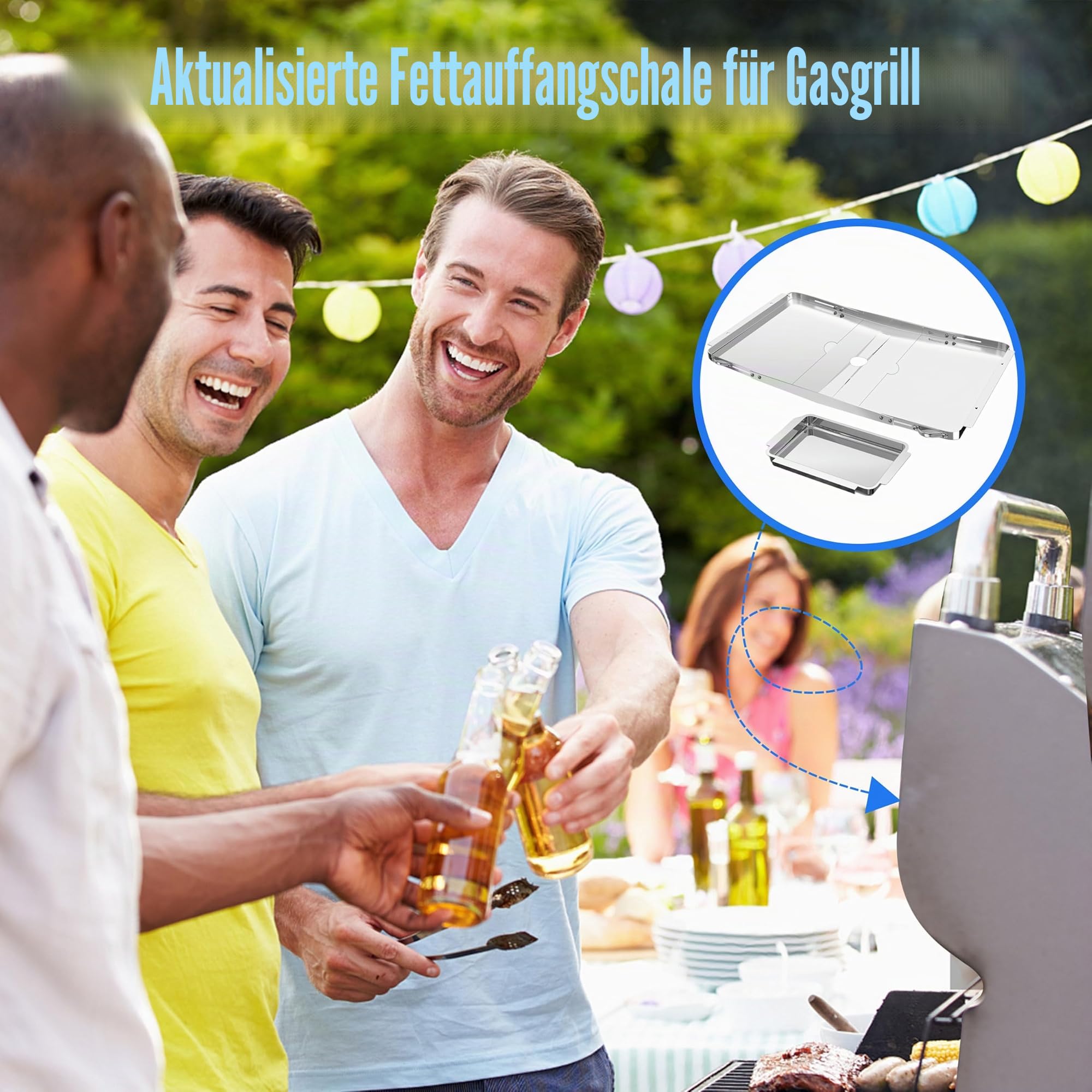 Grill-Fettwanne Ersatz für Dyna Glo mit Auffangwanne, universell 63,5 cm - 86,4 cm, verstellbare Tropfwanne, Ersatz für 4/5/6 Brenner-Gasmodelle von Nexgrill Charbroil Kenmore Expert Grill BHG