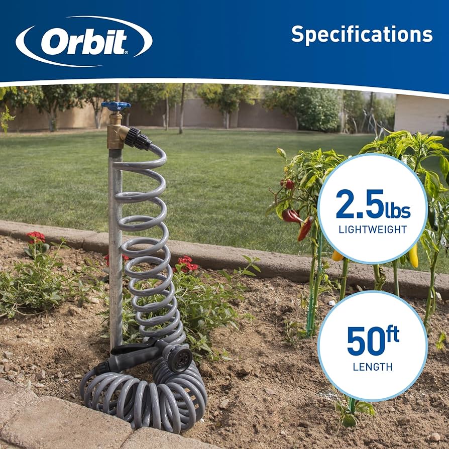 Amazon.com : Orbit 27560 Coil Garden Hose, 50 Feet, with 8