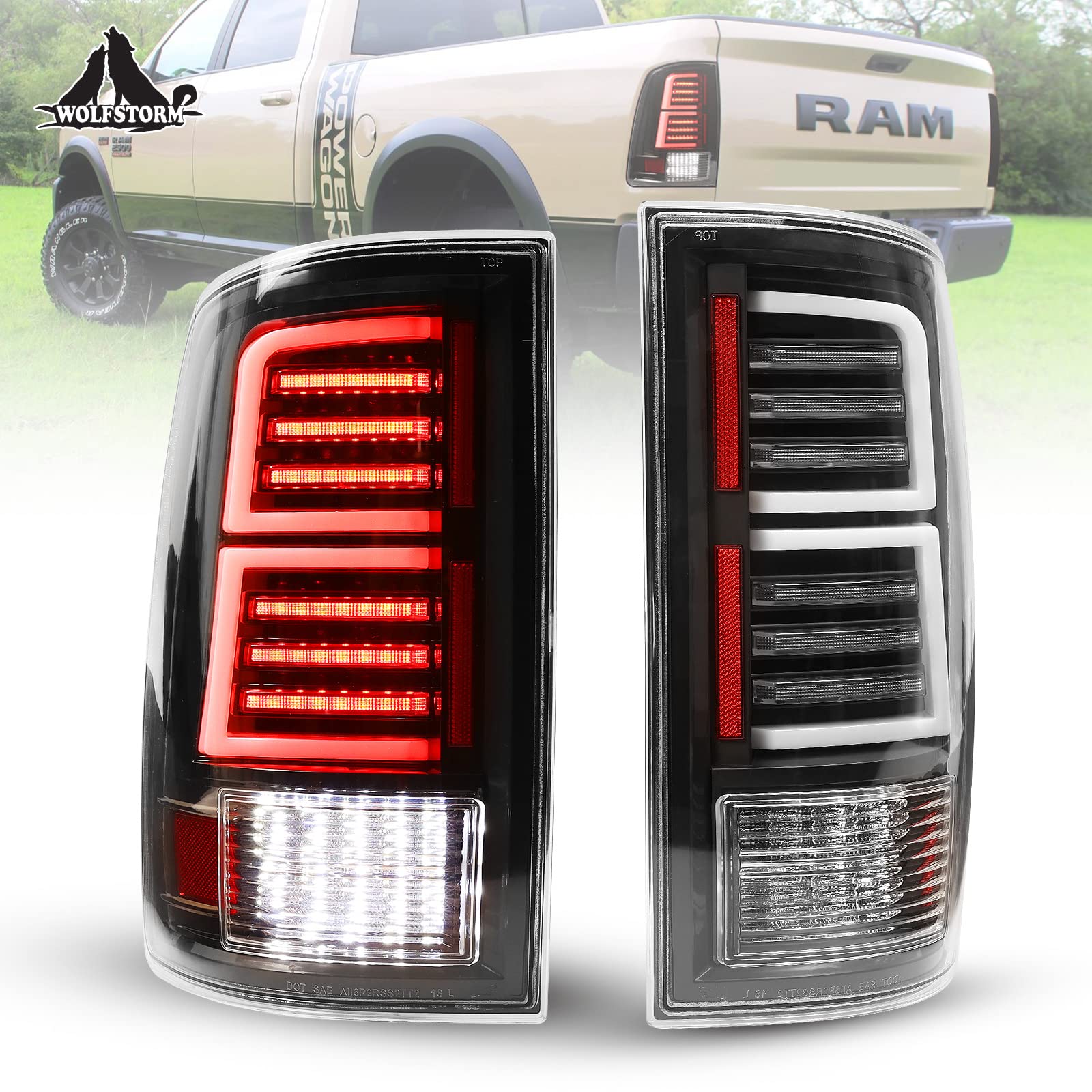 Amazon | LEDテールライト 2009-2018 Dodge Ram 1500/2500/3500 2019