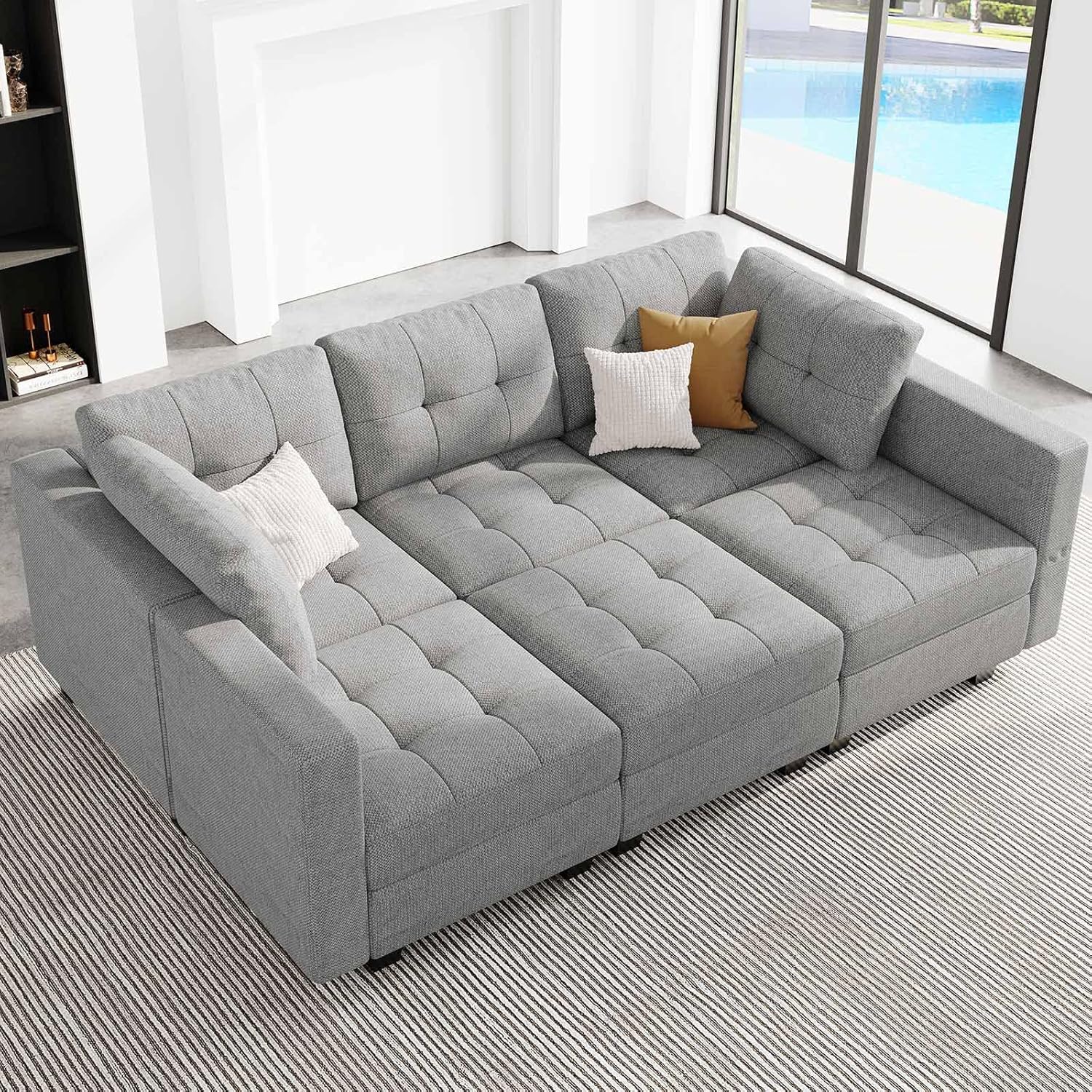 Belffin Convertible Sectional Sleeper Sofa Bed Modular Sofa