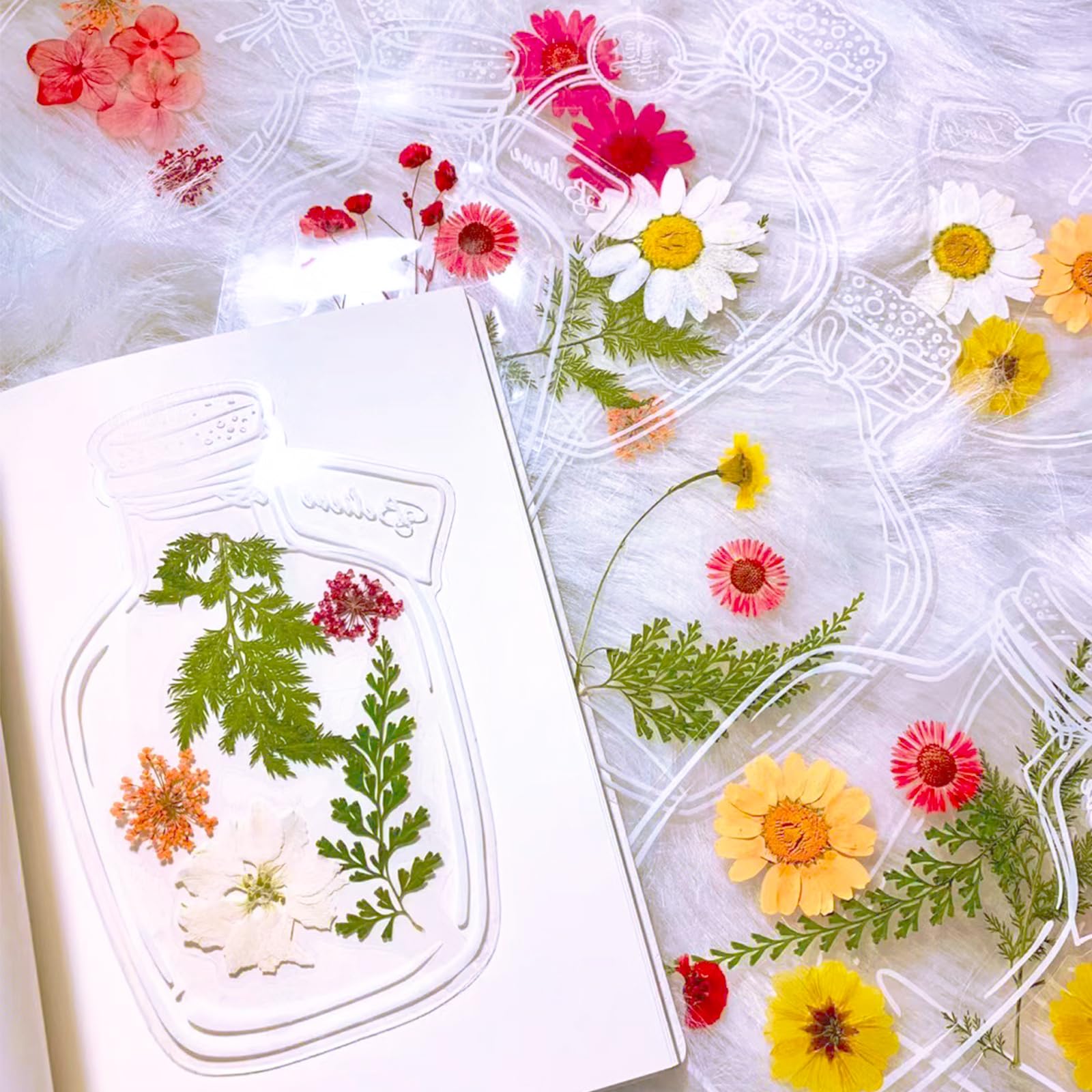 Amazon | ドライフラワー しおり 60枚セット 押し花キット 可愛い 御