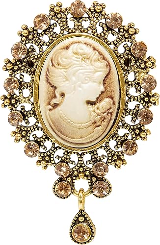 MINACHI Vintage Victorian Design Queen's Cameo Antique Wedding Brooch Pin, Jewelry Gift for Women