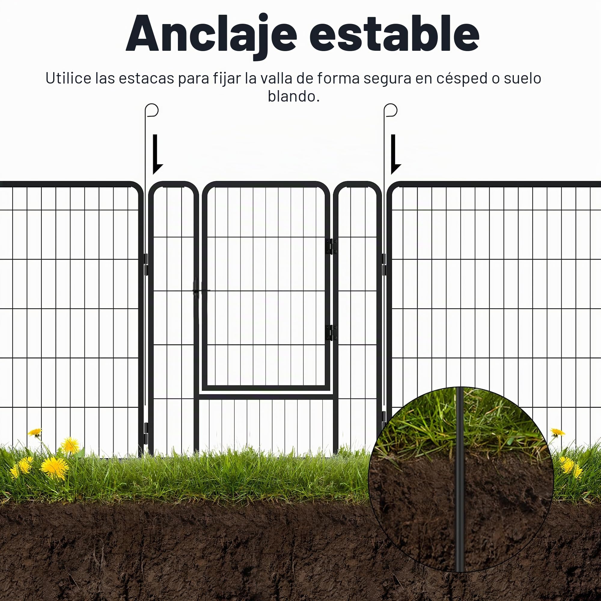 UISEBRT Parque para cachorros con puerta, flexible, plegable, para perros, gatos, cachorros, conejos (65 x 80 cm, 12 unidades)