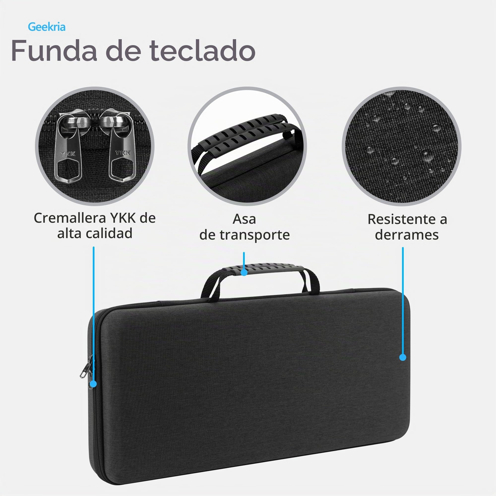 Geekria Funda de Teclado de tamaño Completo,Bolsa de Transporte de Viaje de Carcasa Dura para computadora de118 Teclas de104 Teclas Teclado portátil inalámbrico para Juegos,Compatible con CorsairK100