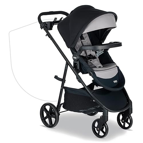 Britax Brook+ - Cochecito modular para bebé, ultraligero para bebés y niños pequeños con inserto SafeWash y 4 formas de pasear, ónix grafito