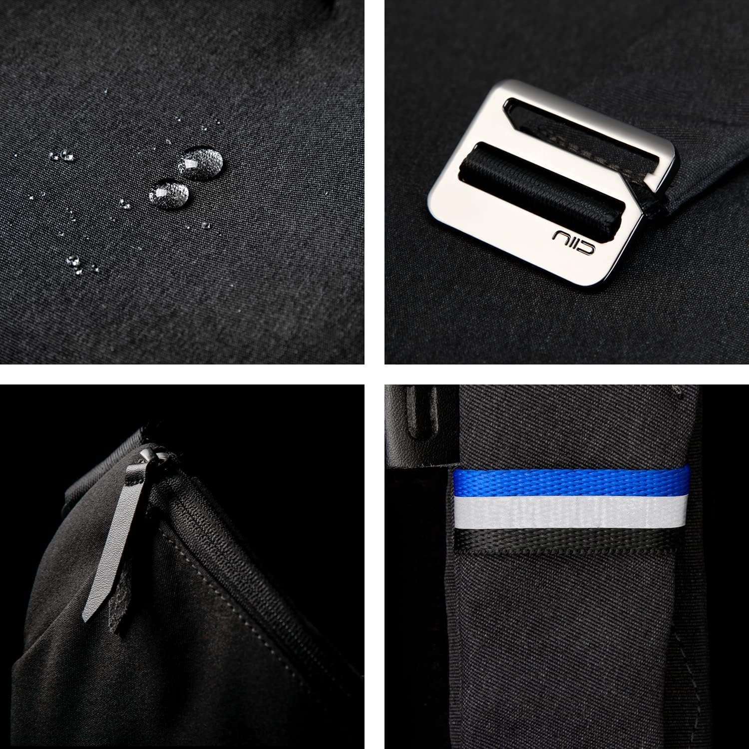 NIID-FINO NEO Sling Bag,Anti-theft Crossbody Shoulder Bag,Chest Bag for Men,Small Sling Bag for Men,Multipurpose Daypack (Meteorite black, Right Hand) - Image 4